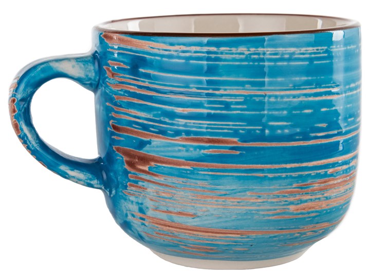 Filiżanka 250 ml ze spodkiem Ø15 cm Swirl niebieska Ceramika Kategoria Filiżanki Filiżanka ze spodkiem Kolor