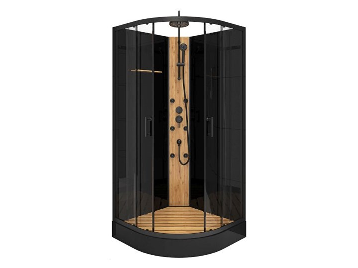 Kabina prysznicowa z hydromasażem Bamboo 90 cm półokrągła niski brodzik Narożna Kategoria Kabiny prysznicowe