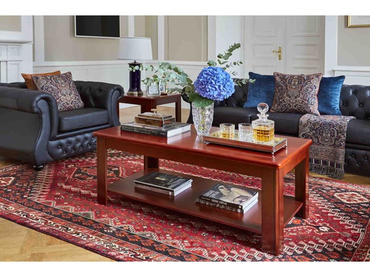 3-osobowa sofa Chester Lux, czarna, skóra
