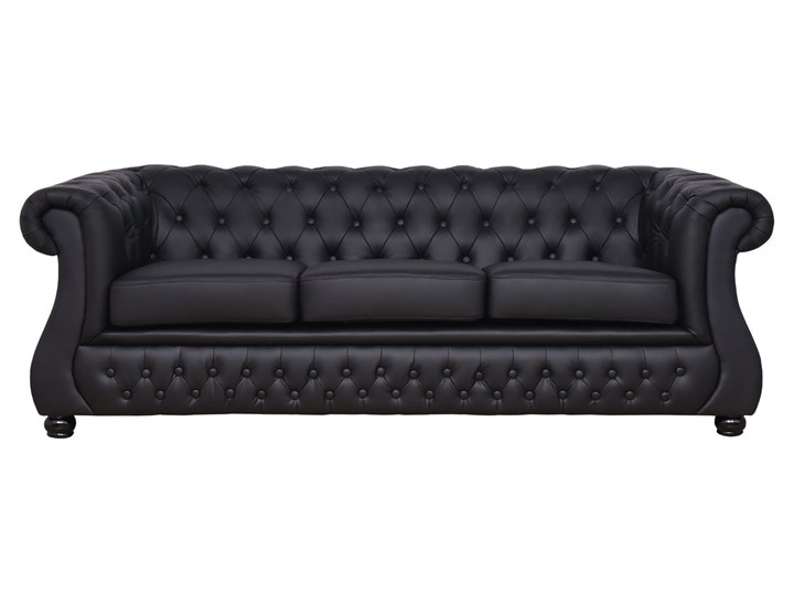 3-osobowa sofa Chester Lux, czarna, skóra