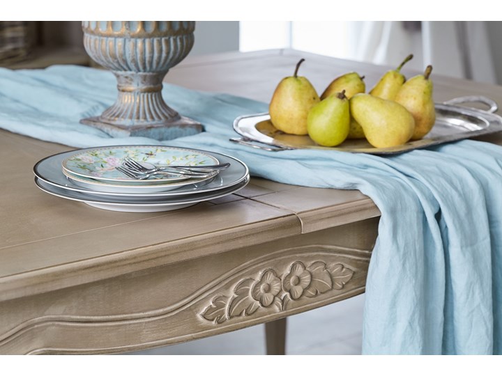 Stół rozkładany do jadalni Dinah beige przecierany Wysokość 78 cm Metal Pomieszczenie Stoły do jadalni Drewno Kolor Beżowy