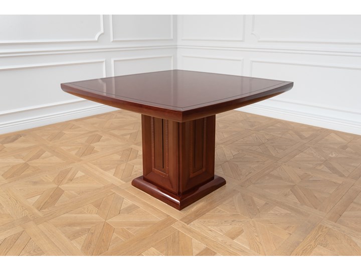Stolik Dunkan, do gabinetu, 120 cm Zestaw stolików Średnica Drewno Wysokość 76 cm Kształt blatu Kwadratowe