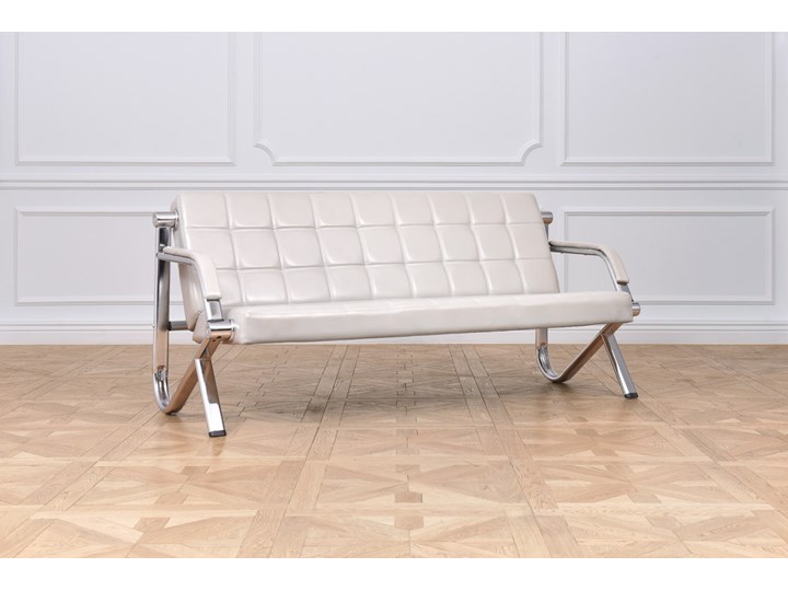 3-osobowa sofa skórzana Stilio do biura, szara
