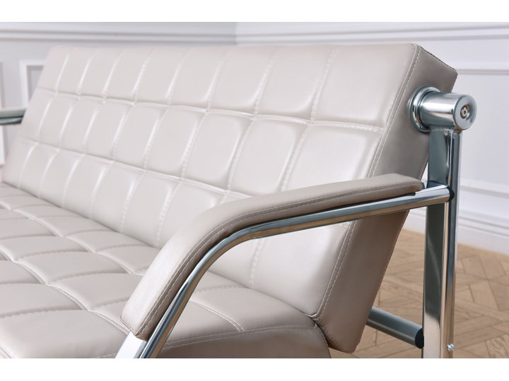 3-osobowa sofa skórzana Stilio do biura, szara