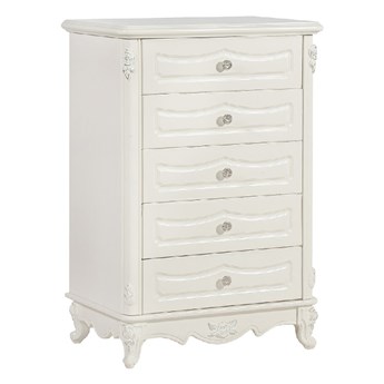 Elegancka komoda do sypialni Arabeska, ecru, 5 szuflad