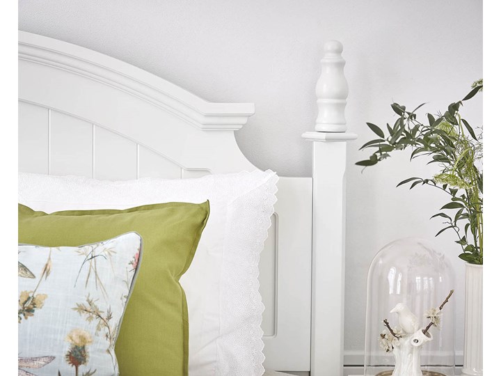 Duże eleganckie łóżko Sophia 180x200 Drewno Łóżko drewniane Rozmiar materaca 180x200 cm Tkanina Kolor Biały