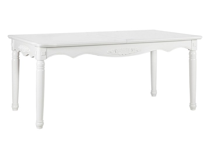 Stół rozkładany biały Abigail, 190x100 cm Kształt blatu Okrągły Płyta MDF Wysokość 80 cm Stal Pomieszczenie Stoły do jadalni