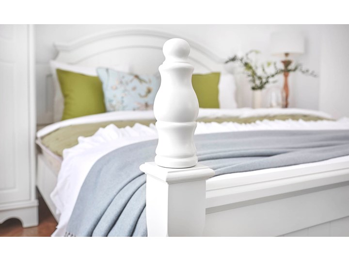 Łóżko Sophia 160x200 cm, białe Zagłówek Z zagłówkiem Tkanina Drewno Łóżko drewniane Kolor Biały