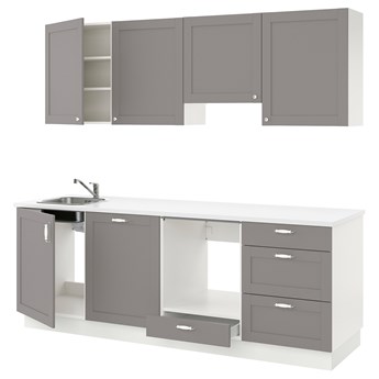 IKEA ENHET Kuchnia, szara rama, 243x63.5x222 cm