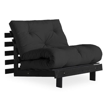 Fotel rozkładany z ciemnoszarym pokryciem Karup Design Roots Black/Dark Grey