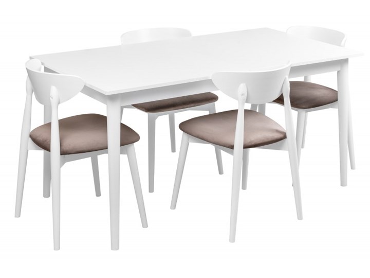 Zestaw Skandynawski Stół + Krzesła do Salonu 190/150x80 Kategoria Stoły z krzesłami Kolor Biały