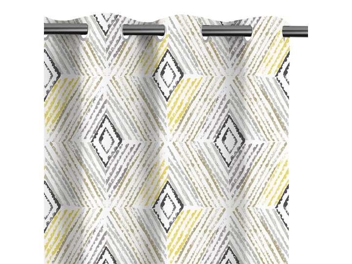 Zasłony zaciemniające na przelotkach drukowane we wzory 140x245 cm DIAMONDS YELLOW Zasłona zaciemniająca Poliester Mocowanie Kółka