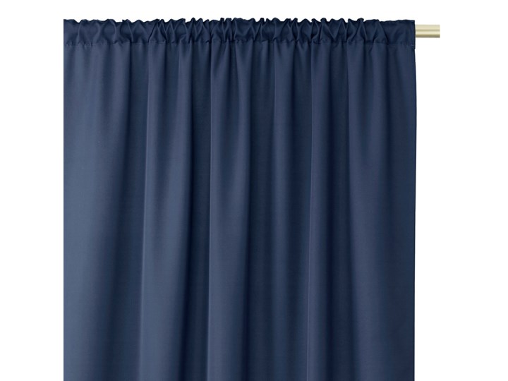 Zasłony dekoracyjne z eleganckim marszczeniem do sypialni na taśmie Oxford 140x250 cm Granatowe ELEGANTE Poliester Mocowanie Taśma