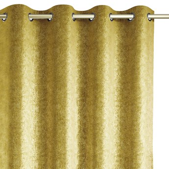 Zasłony zaciemniające na przelotkach Blackout Velvet z metalizowanym połyskiem 140x250 cm Żółte GISSA