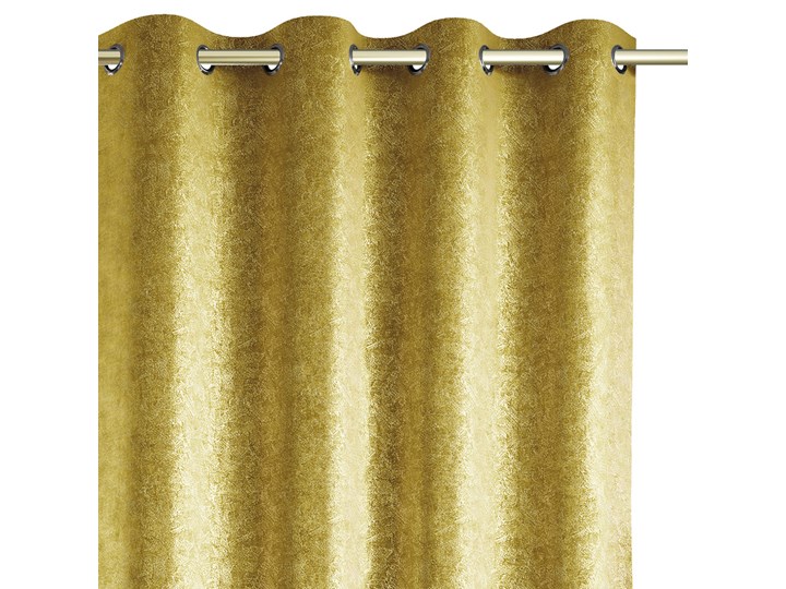 Zasłony zaciemniające na przelotkach Blackout Velvet z metalizowanym połyskiem 140x250 cm Żółte GISSA Pomieszczenie Salon Zasłona zaciemniająca Poliester Typ Zasłony gotowe