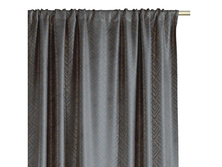 Zasłony na taśmie BLACKOUT Velvet z metalizowanym nadrukiem Grafitowe Glamour Zaciemniające 140x250 cm ICONIC Poliester Pomieszczenie Salon Zasłona zaciemniająca Mocowanie Szelki