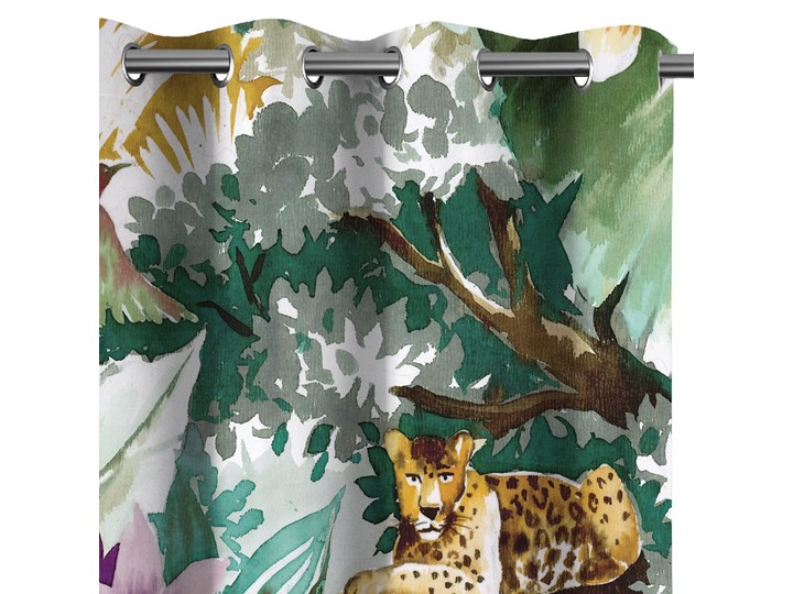 Zasłony zaciemniające na przelotkach Fauna Flora 140x250 cm TROPICAL ANIMALS Zasłona zaciemniająca Poliester Mocowanie Kółka Pomieszczenie Salon
