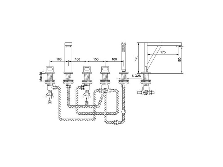 Kohlman Nexen bateria wannowa QB242U Kategoria Baterie łazienkowe