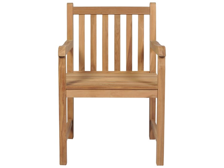 vidaXL Krzesła ogrodowe, 4 szt., czarne poduszki, drewno tekowe Krzesło z podłokietnikami Tworzywo sztuczne Styl Rustykalny