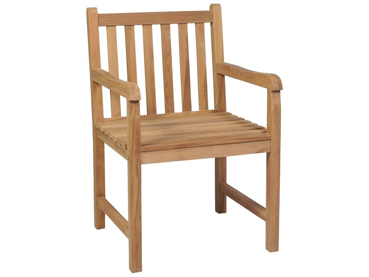 vidaXL Krzesła ogrodowe, 4 szt., kobaltowe poduszki, drewno tekowe Kolor Tworzywo sztuczne Krzesło z podłokietnikami Styl Rustykalny