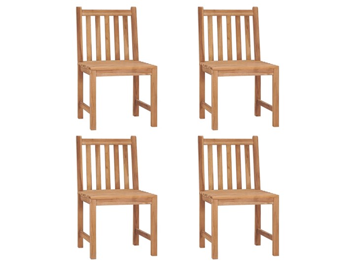 vidaXL Krzesła ogrodowe, 4 szt., z poduszkami, lite drewno tekowe Tworzywo sztuczne Kolor Brązowy