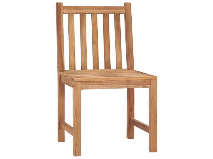 vidaXL Krzesła ogrodowe, 4 szt., z poduszkami, lite drewno tekowe Kolor Brązowy Tworzywo sztuczne Kolor Biały