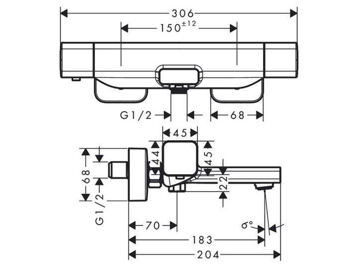 Hansgrohe Ecostat E bateria wannowa termostatyczna 15774000 Bateria prysznicowa Bateria ścienna Kategoria Baterie łazienkowe