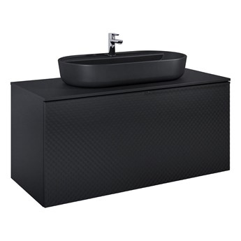 Szafka łazienkowa z blatem Elita Glam 120 1S+1S czarny mat 168388+168398