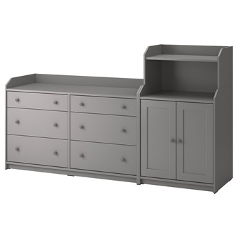 IKEA HAUGA Regał, Szary, 208x116 cm