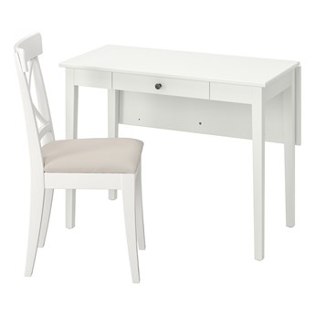 IKEA IDANÄS / INGOLF Stół i 1 krzesło, biały/Hallarp beżowy