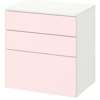 IKEA SMÅSTAD / PLATSA Komoda, 3 szuflady, Biały/bladoróżowy, 60x42x63 cm