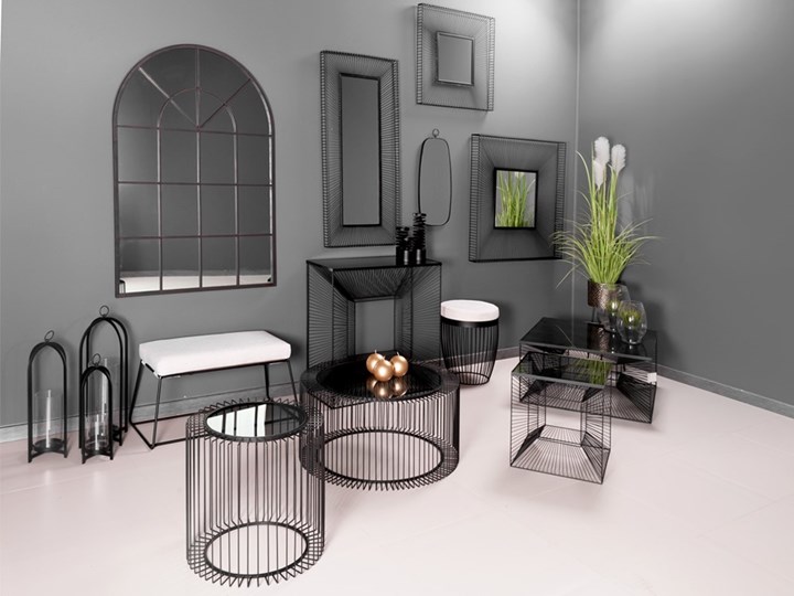 Lustro Giness druciana czarna rama 3D 120/55 Pomieszczenie Salon Prostokątne Pomieszczenie Sypialnia