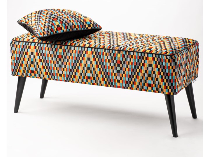 Ławka tapicerowana do przedpokoju Retro Barcelona Styl Vintage Materiał obicia Tkanina