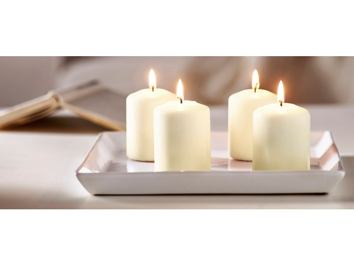 IKEA HEMSJÖ Bezzapachowa świeca bryłowa, naturalny, 8 cm Świeca zapachowa Kategoria Świeczniki i świece