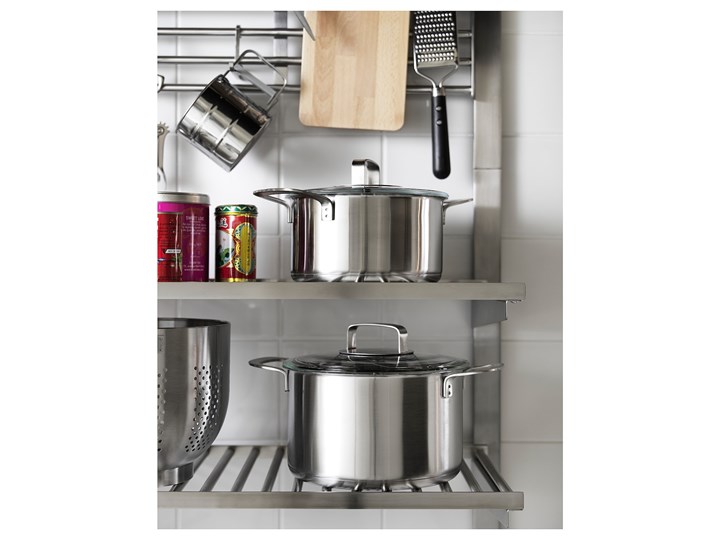IKEA IKEA 365+ Garnek z pokrywką, stal nierdz/szkło, 5 l Stal nierdzewna Aluminium Indukcja