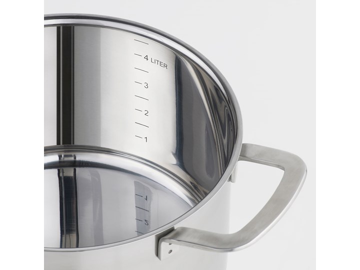 IKEA IKEA 365+ Garnek z pokrywką, stal nierdz/szkło, 5 l Stal nierdzewna Aluminium Indukcja
