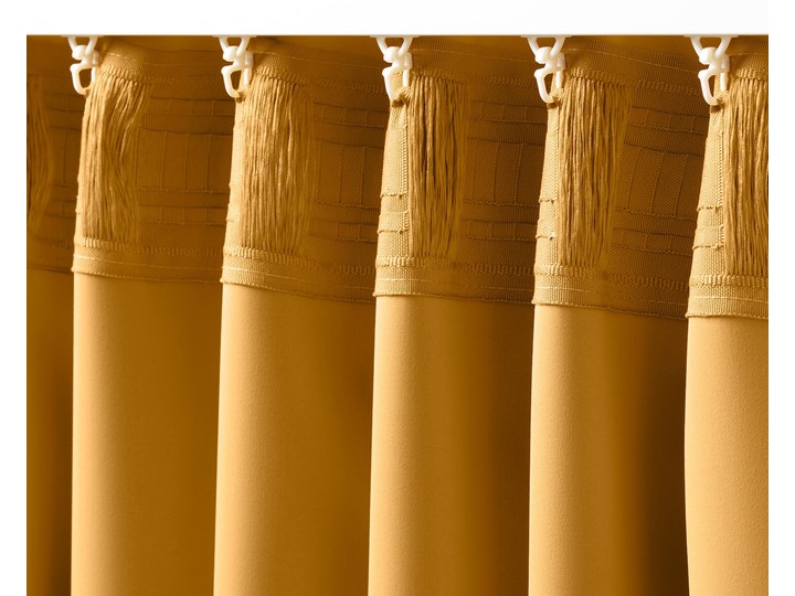 IKEA MAJGULL Zasłony zacieniające, 1 para, Żółty, 145x300 cm Bawełna Mocowanie Taśma