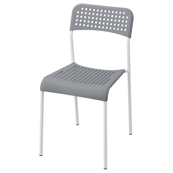 IKEA ADDE Krzesło, Szary/biały, Przetestowano dla: 110 kg