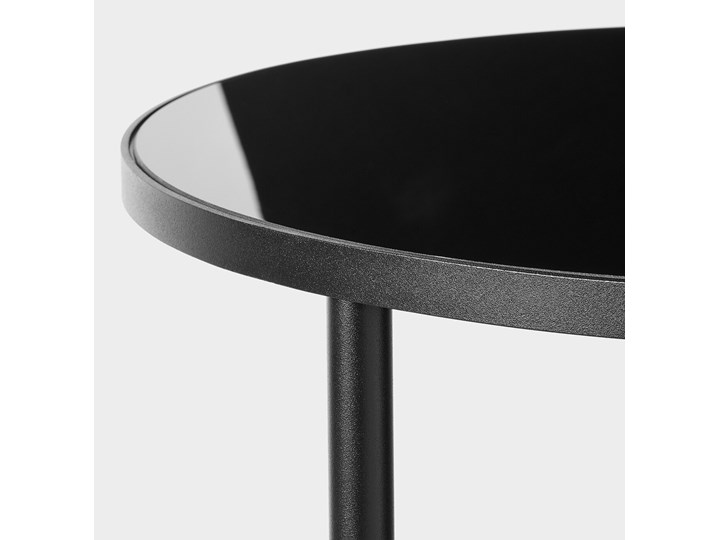 IKEA ÄSPERÖD Stolik, czarny/szkło czarny, 45 cm Stal Metal Kategoria Stoliki i ławy