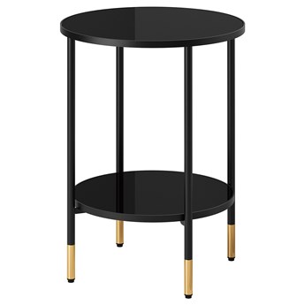 IKEA ÄSPERÖD Stolik, czarny/szkło czarny, 45 cm
