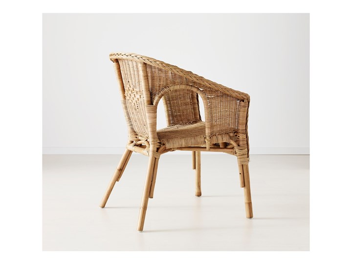 IKEA AGEN Krzesło, rattan/bambus, Szerokość: 58 cm Tworzywo sztuczne Metal Styl Nowoczesny Drewno Kategoria Krzesła ogrodowe