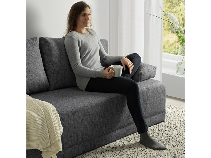 IKEA ARVIKEN Rozkładana sofa 3-osobowa, szary Boki Bez boków Typ Gładkie