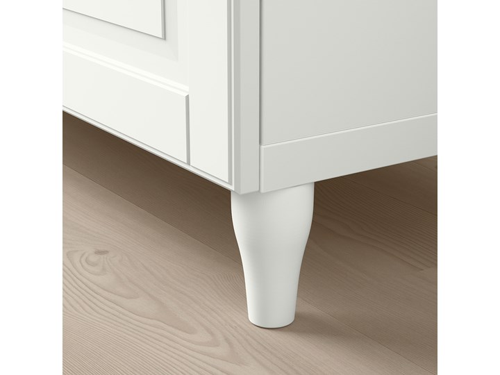 IKEA BESTÅ Kombinacja regałowa z drzw/szuf, Biały Smeviken/Ostvik/Kabbarp białe szkło przezroczyste, 120x42x213 cm Kolor Przezroczysty