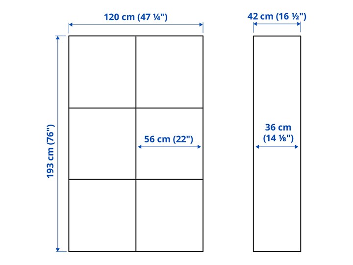 IKEA BESTÅ Kombinacja z drzwiami, Czarnybrąz/Riksviken efekt szczotkowanej ciemnej cyny, 120x42x193 cm Plastik Tworzywo sztuczne Głębokość 42 cm Metal Stal Szerokość 120 cm Ilość drzwi Dwudrzwiowe