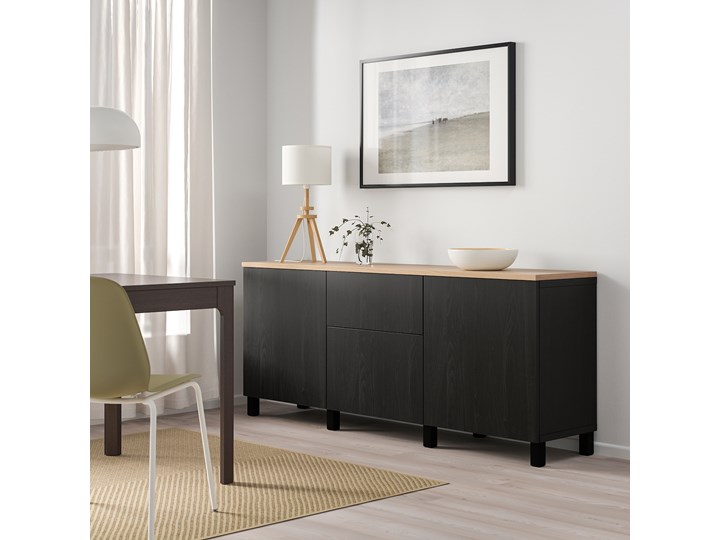 IKEA BESTÅ Kombinacja z szufladami, Czarnybrąz/Lappviken/Stubbarp czarnybrąz, 180x42x76 cm Głębokość 42 cm Szerokość 180 cm Płyta MDF Drewno Kategoria Komody