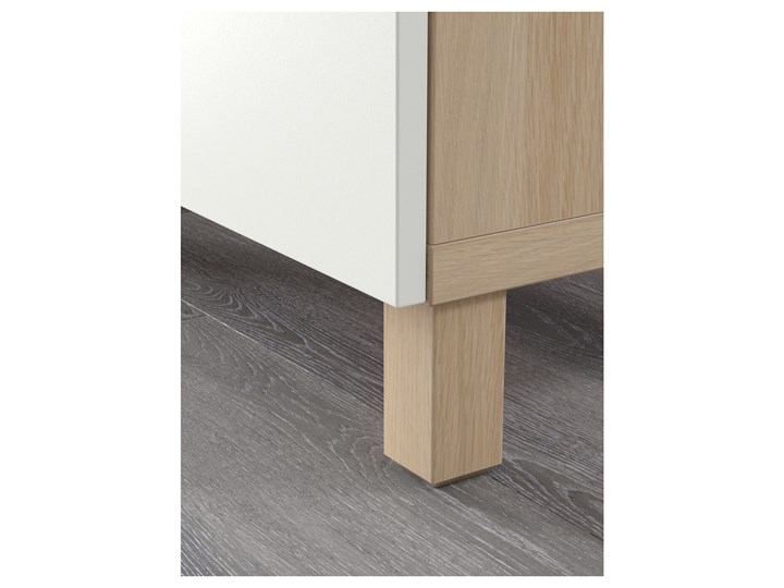 IKEA BESTÅ Kombinacja z szufladami, Dąb bejcowany na biało/Lappviken biały, 180x40x74 cm Drewno Głębokość 40 cm Szerokość 180 cm Kategoria Komody Płyta MDF Kolor Beżowy