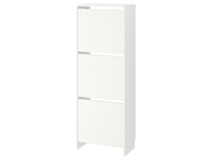 IKEA BISSA Szafka na buty, 3 przegrody, biały, 49x28x135 cm Płyta meblowa Płyta MDF Płyta laminowana Kategoria Szafki i regały