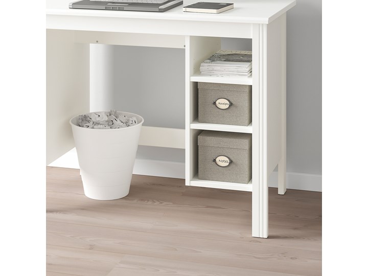IKEA BRUSALI Biurko, Biały, 90x52 cm Płyta MDF Szerokość 90 cm Kategoria Biurka