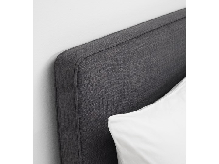 IKEA DUNVIK Łóżko kontynentalne, Vatneström średnio twardy/Tistedal ciemnoszary, 180x200 cm Styl Klasyczny Łóżko tapicerowane Kategoria Łóżka do sypialni