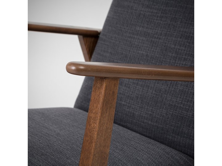 IKEA EKENÄSET Fotel, Hillared antracyt, Szerokość: 64 cm Stal Wysokość 76 cm Tworzywo sztuczne Bawełna Tkanina Drewno Fotel inspirowany Głębokość 78 cm Styl Klasyczny